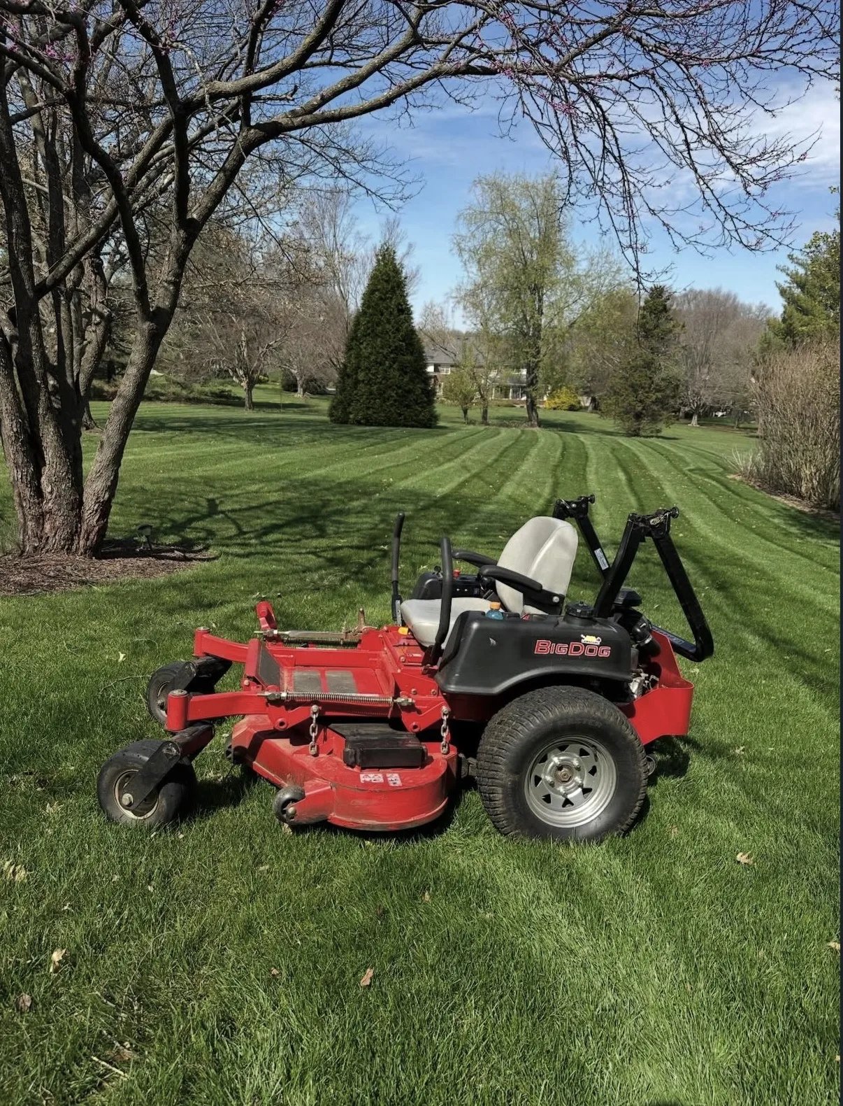 Striped lawn mowing result